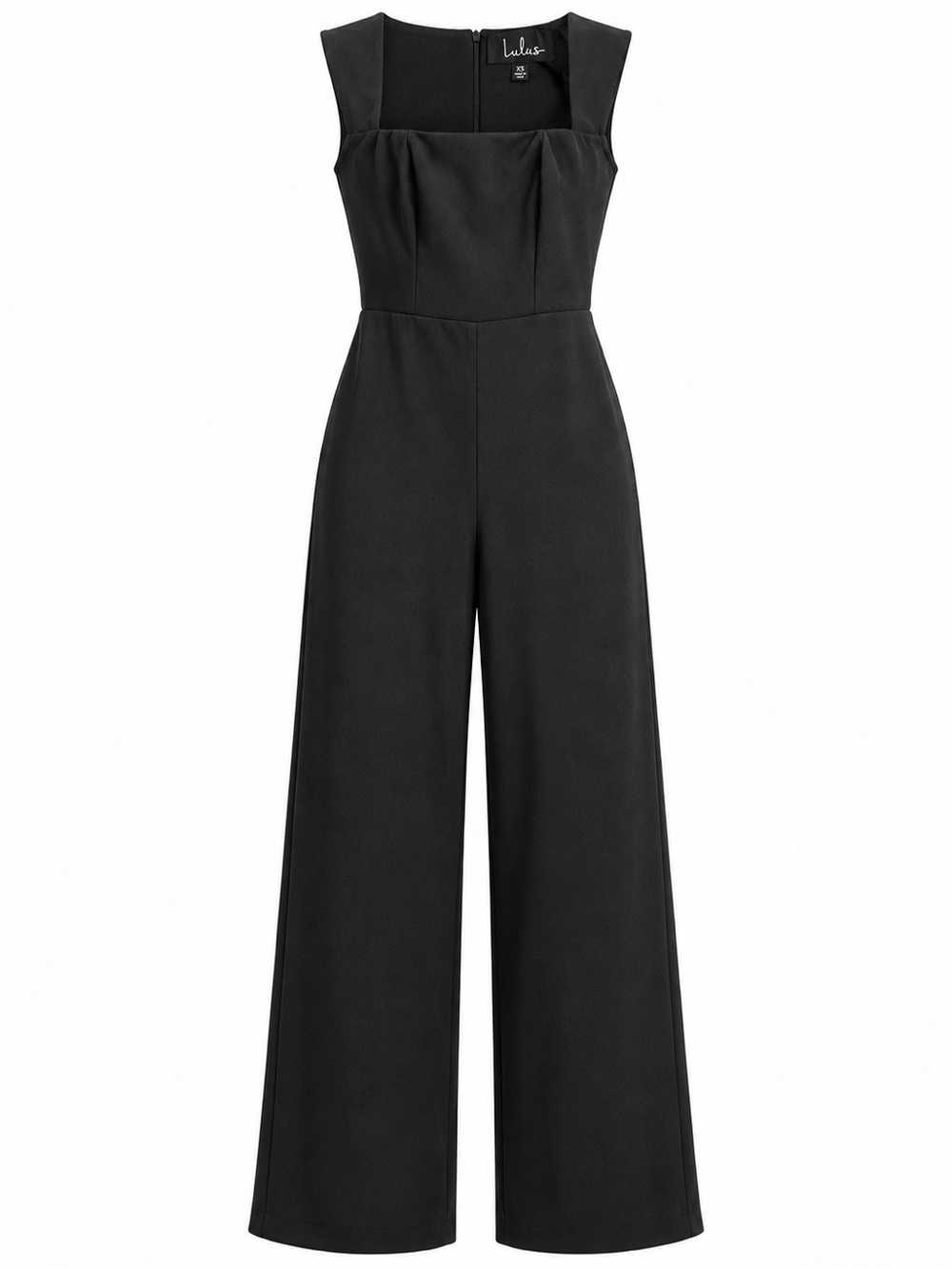 Lulus Black Wide Leg Jumpsuit XS Square Neck Sleeveless Made in USA